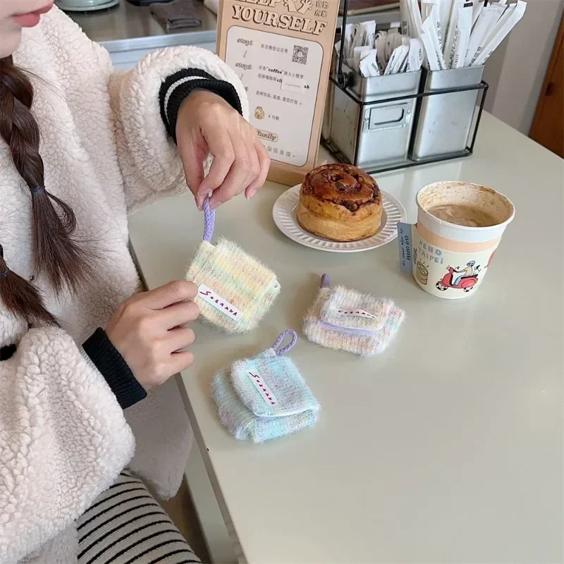 Women Candy Color Fashion Kawaii Plush Coin Purse Cute Mini Coin Bag Pouch Portable Wireless Earphone Protective Case 250614