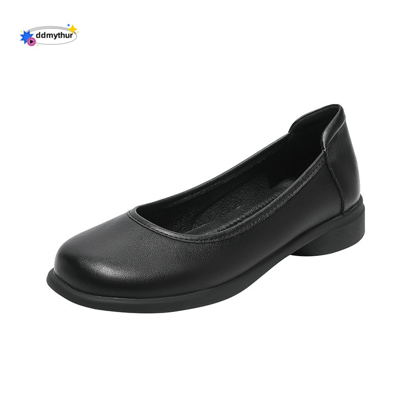 665-2 Work Women, Spring and Summer Soft Sole Single Flight Attendant Office Black Shoes, Comfortable for Long Standing, Professional Interview Shoes 