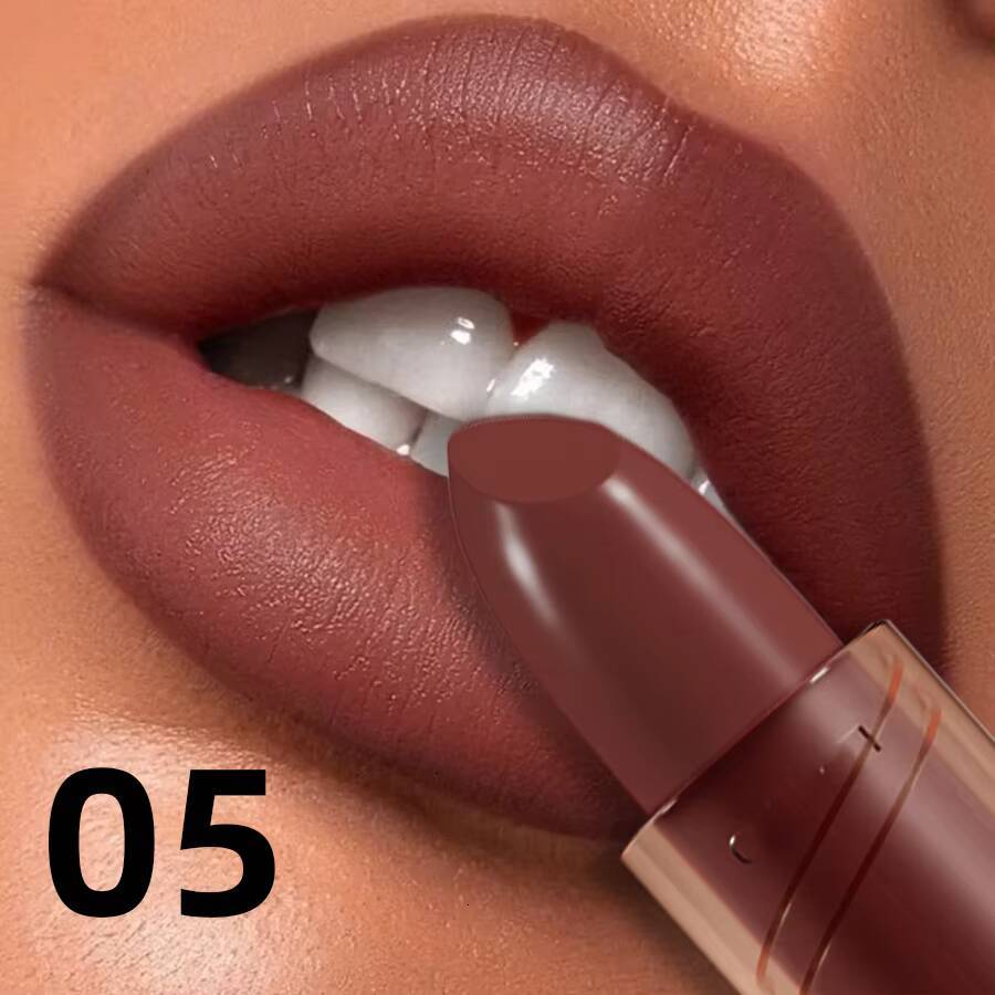 14-color Matte Lipstick Red Stick Waterproof Sexy Korean Makeup Tint Brown Pink Cosmetic Long Lasting Lip Gloss happy