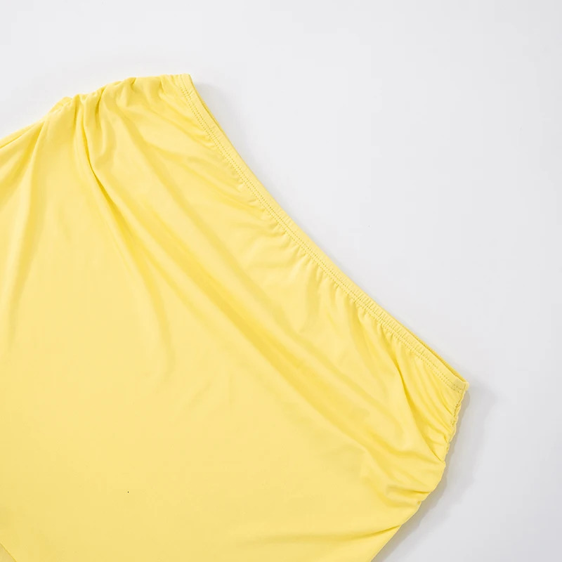 CUTENOVA WomenS Solid Color Hanging Neck LaceUp Metal Decoration Hollow Out Tank Top Patchwork Chiffon Skirt Set Summer 250609