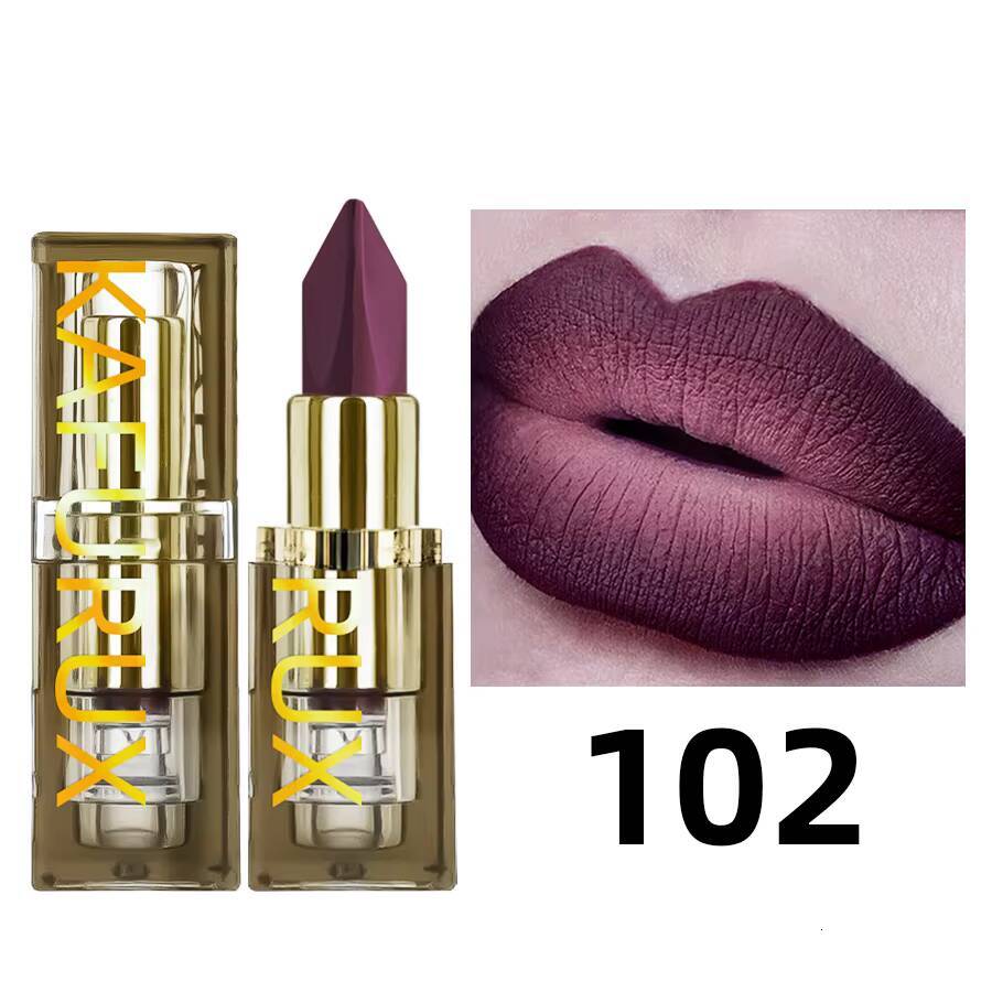6 Color Glitter Two-tone Lipstick Purple Black Matte1pc Lipsticks Cosmetics Easy to use Tint Makeup Lip Beauty Red Pigment happy