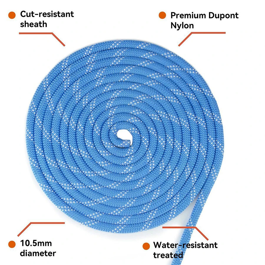 Thickened 10m Safety Life Rope Climbing Static Rock Mountaineering Outdoor Survival Fire Escape Car Rescue 250611