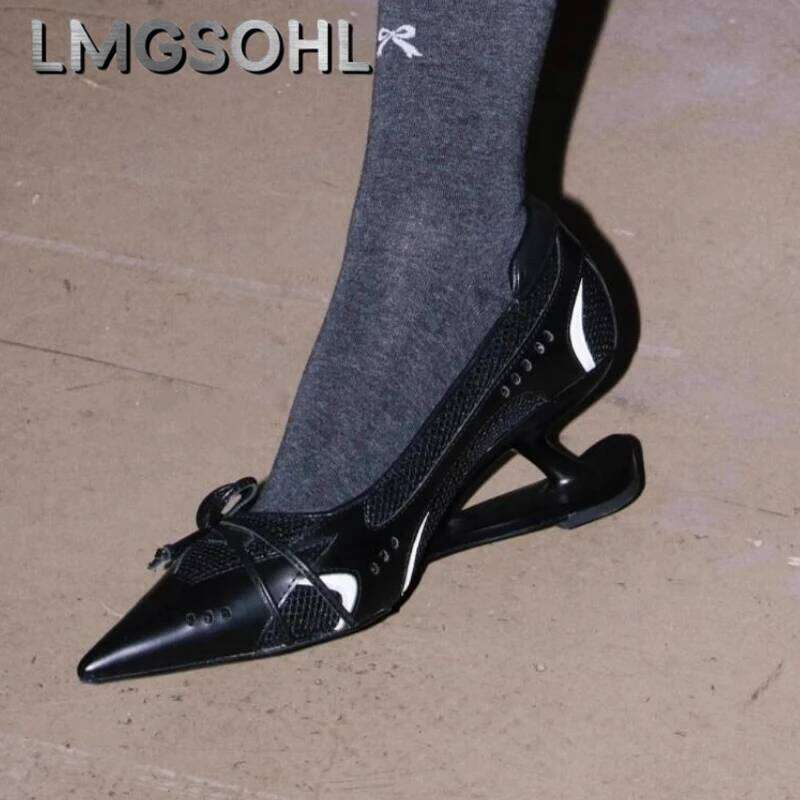Bow Women Pointed Toe High Heels Shoes Sexy Summer Sandals 2025 New Designer Party Wedges Woman Pumps Zapatillas