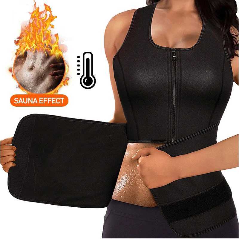Plus Size Waist Trainer Women Flat Belly Sweat Vest Sauna Shapewear Body Shaper Weight Loss Neoprene Tummy Slim Gaine W250616