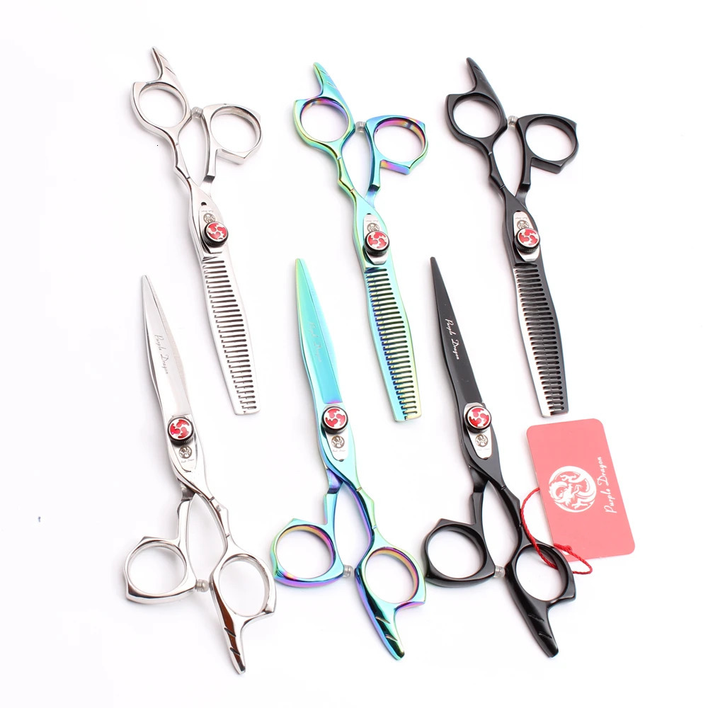 Hair Scissors Professional 6 Purple Dragon JP 440C Haircut Hairdressing Scissors Cutting / Thinning Scissors Styling Tool Z9017 250611