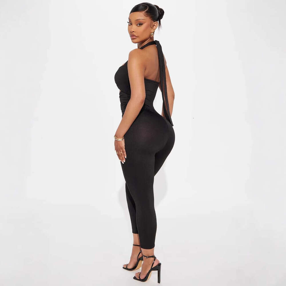 Summer New Fashion Sexy Slim Fit Solid Color Jumpsuit For Women B5