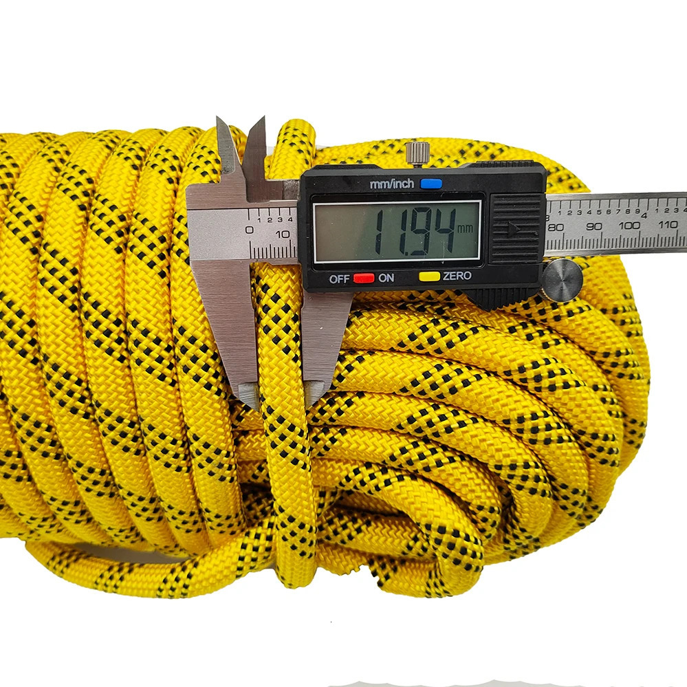 12mm 50m Outdoor Climbing Rope Escape Rescue Static Rock Equipment Mountaineering Lifeline Emergency Survival Safety Gear 250611