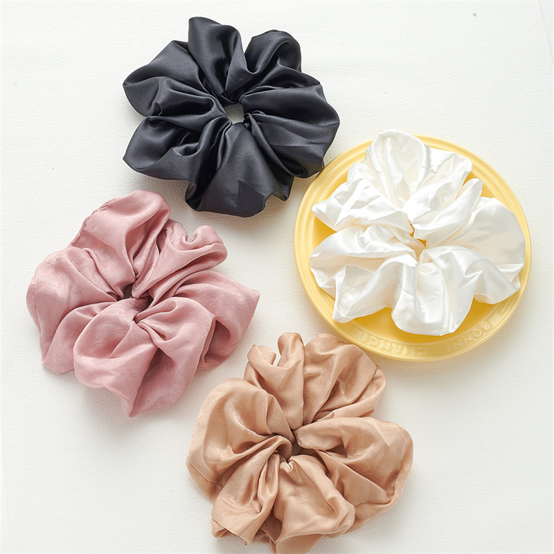 Satin silk smooth large intestine hair band female pill head durable leather band hair rope high elasticity tie pony tail head rope hair accessories