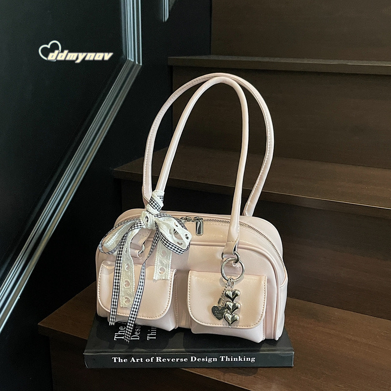 Niche Design Simple Underarm for Women Korean Style Fashionable Versatile Shoulder Bag Textured PU Soft Leather Commuter Handbag ddmynov ddmynov ddmyn