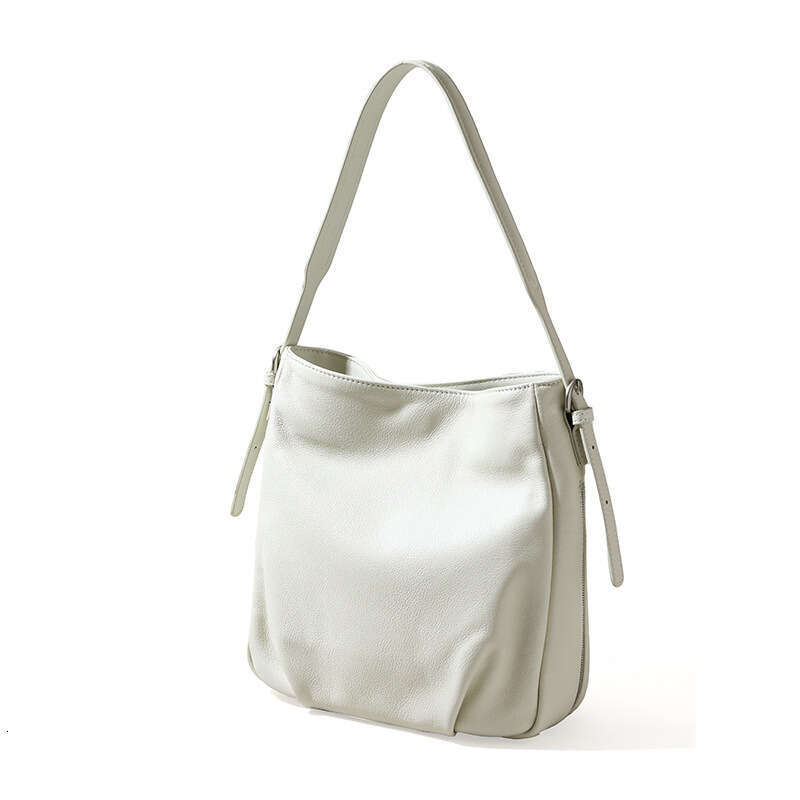 Straw Beach Tote Trendy Fashion For Women High End Genuine Leather Shoulder Commuting Underarm Bag Simple Versatile Bucket Bag Straw Large Tote