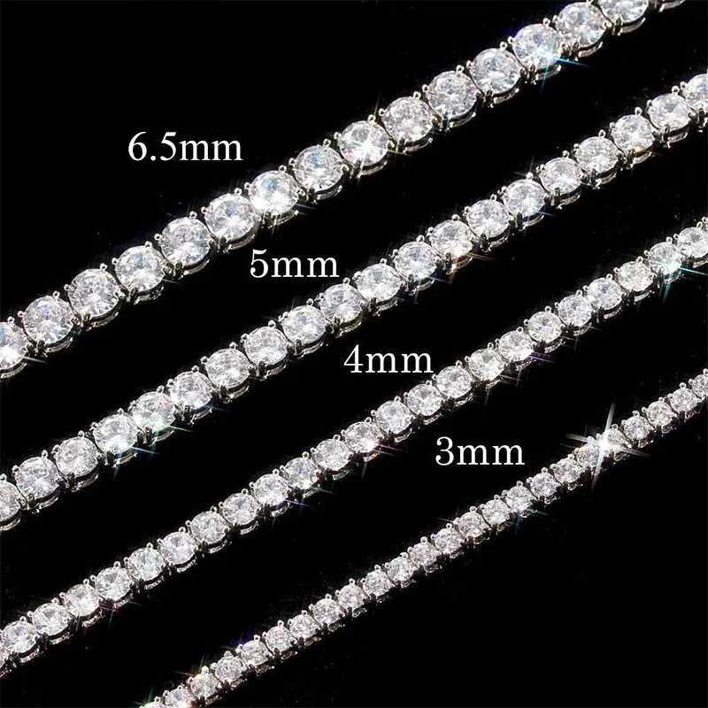 EWYA Sparkling Real Full 2.5/3/4/5mm D Color Moissanite Tennis Necklace for Women S925 Silver Diamond Neck Chain Necklaces Gift W250616
