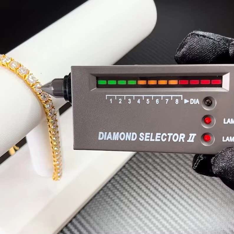 925 Sterling Silver Hiphop Chain with VVS Moissanite Sparkling 5mm Iced out Tennis Chain Necklaces Product Category