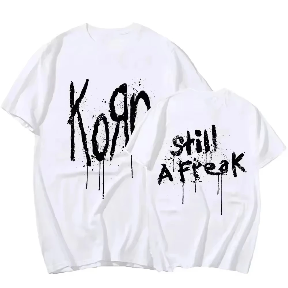 2025 Men Women's Kid Summer Cotton T-Shirt Fashion Tops Tees Female Casual Short Sleeve Clothing Korn Music Streetwear Rock Band