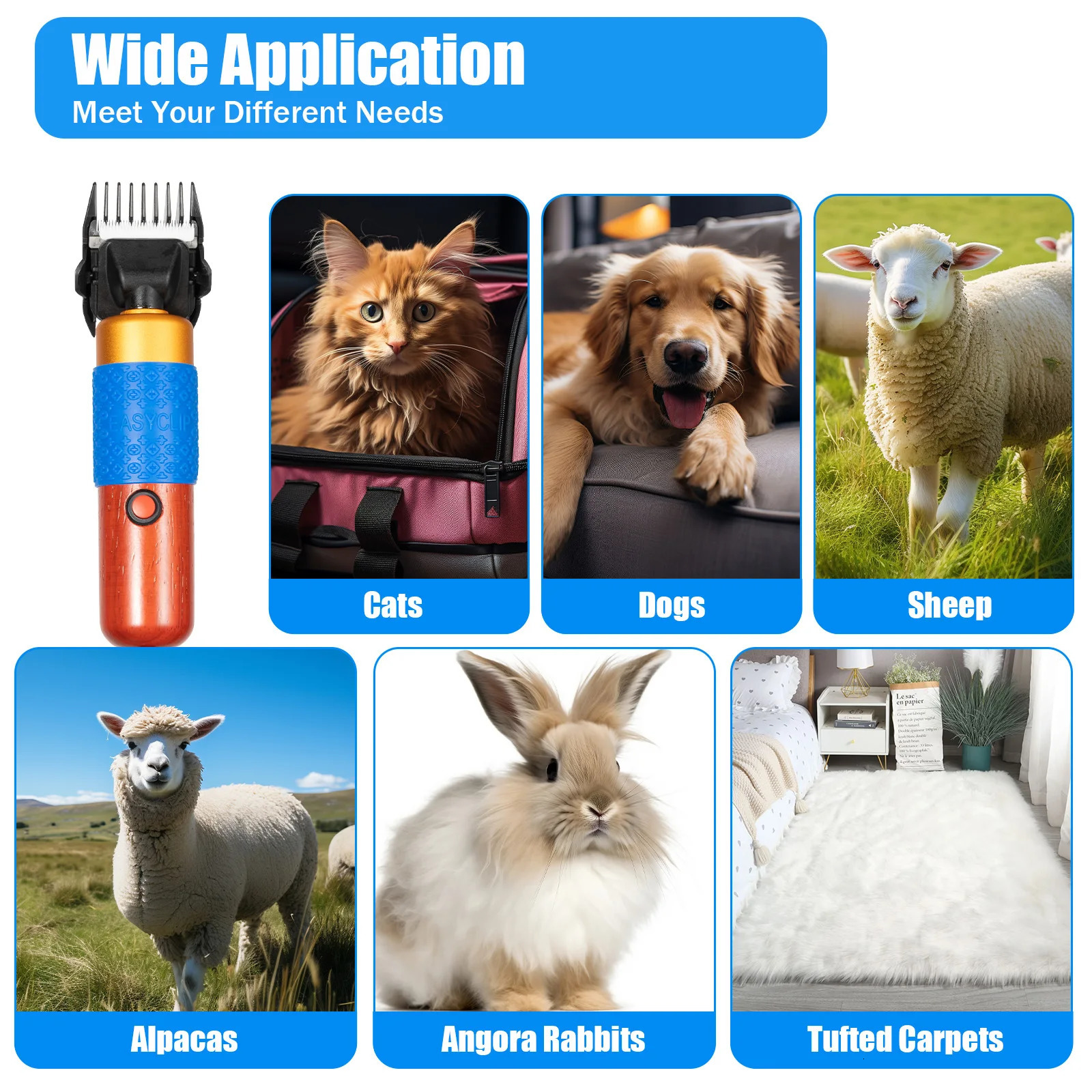 Electric Animal Fur Shears Farm Supplies Sheep Goat Shears Pets Dogs Rabbit Shearing Shaver Clipper Grooming 250614