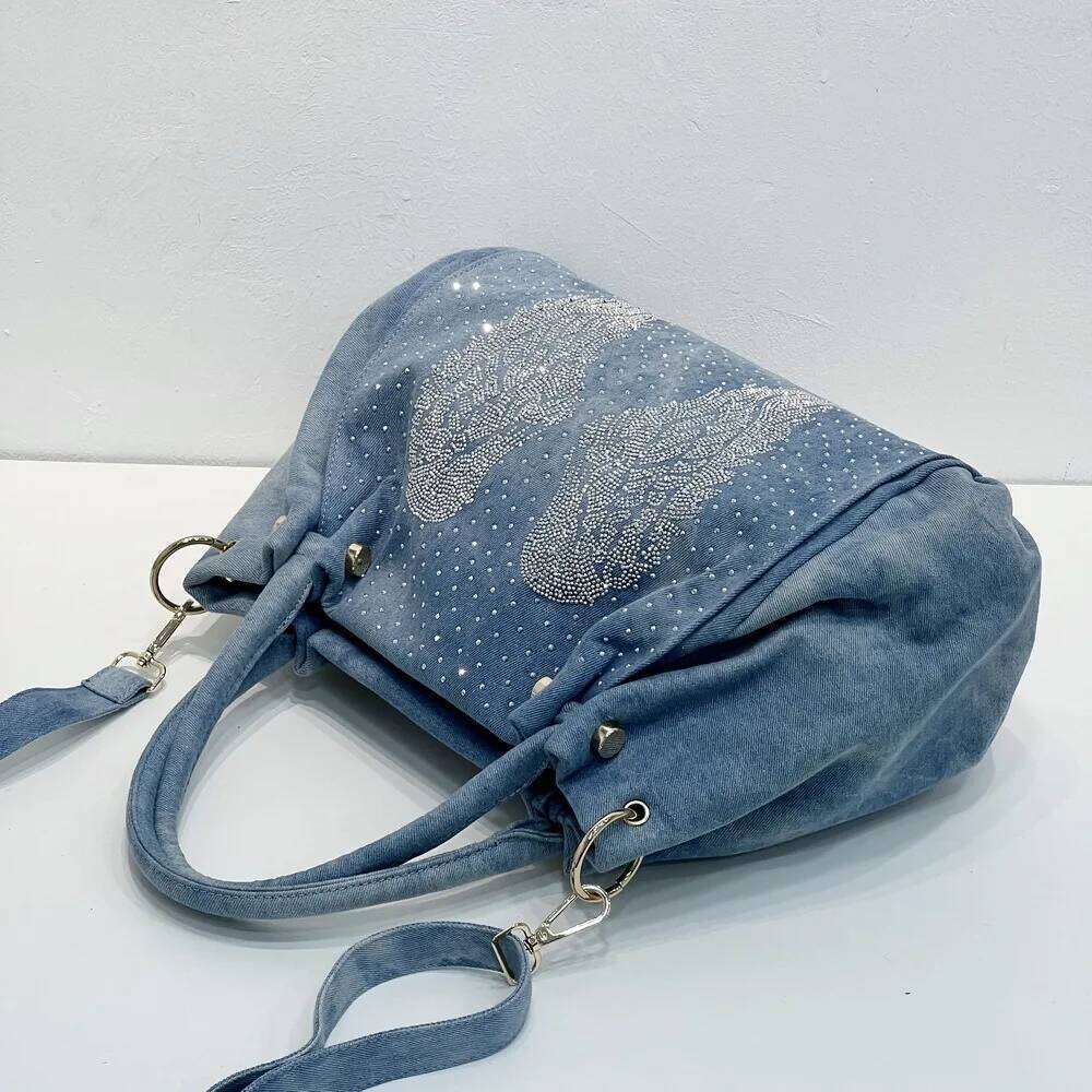 Designer Bag New Women S Casual Denim Hand Bill Shoulder Crossbody Dia Encrusted Large Capacity Holiday