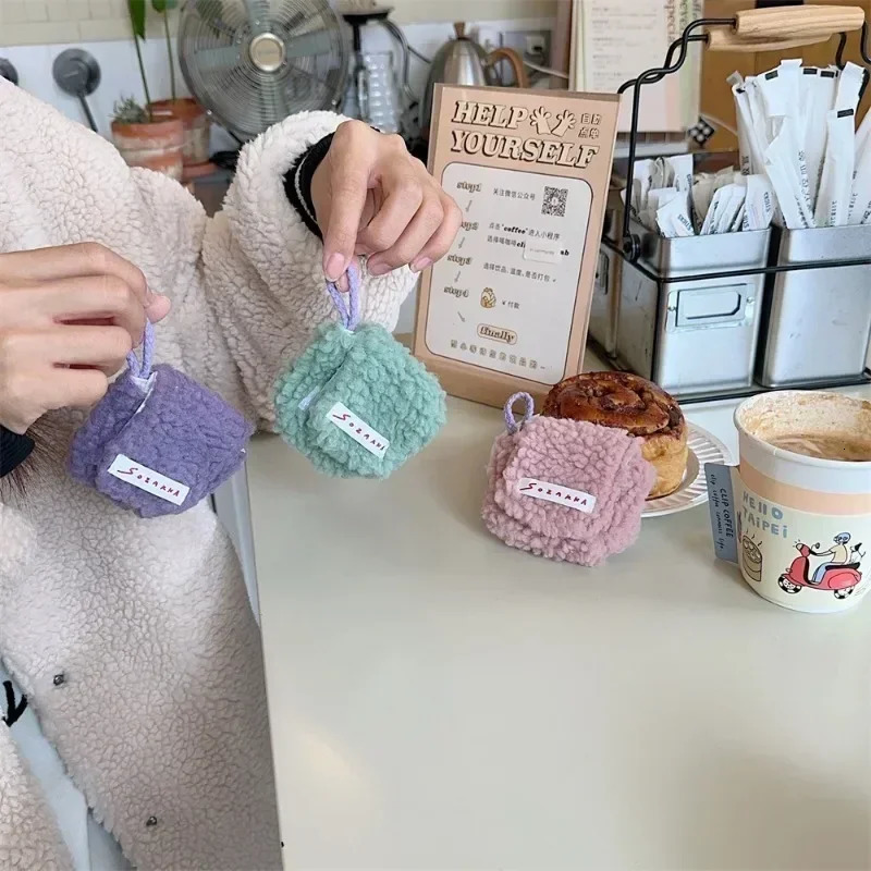 Women Candy Color Fashion Kawaii Plush Coin Purse Cute Mini Coin Bag Pouch Portable Wireless Earphone Protective Case 250614