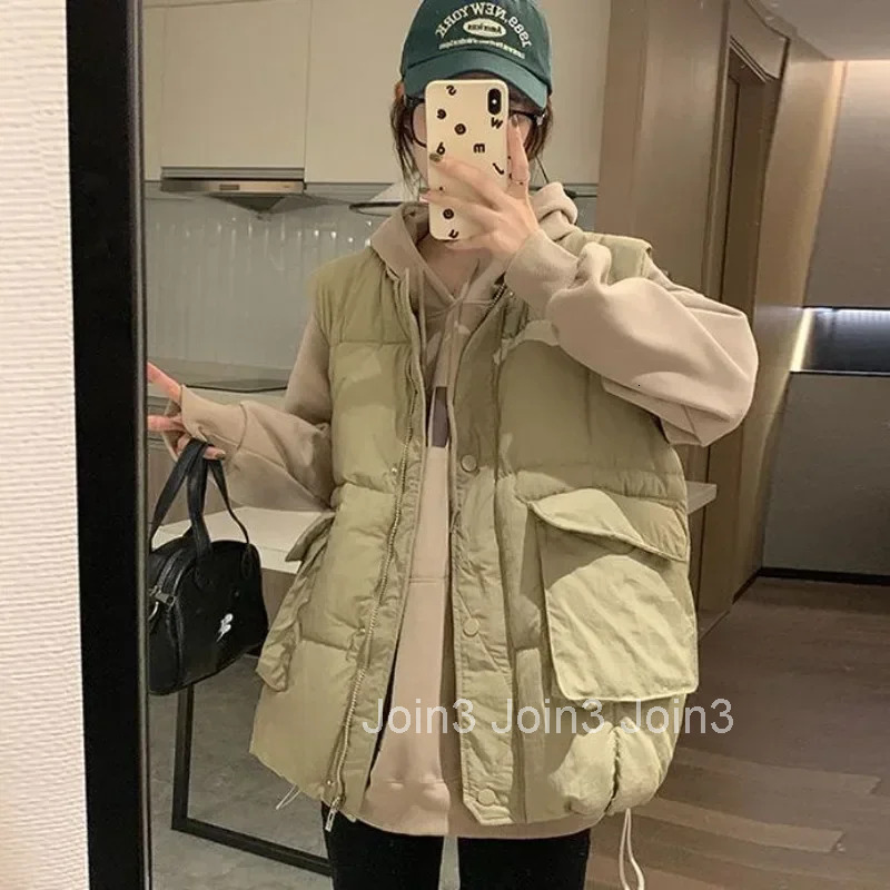 Solid Color Womens Vests Quilted Cotton Giletes Classic Clothes Fashion 2025 Lady Padded Insulated Korean Style Coats on Sale