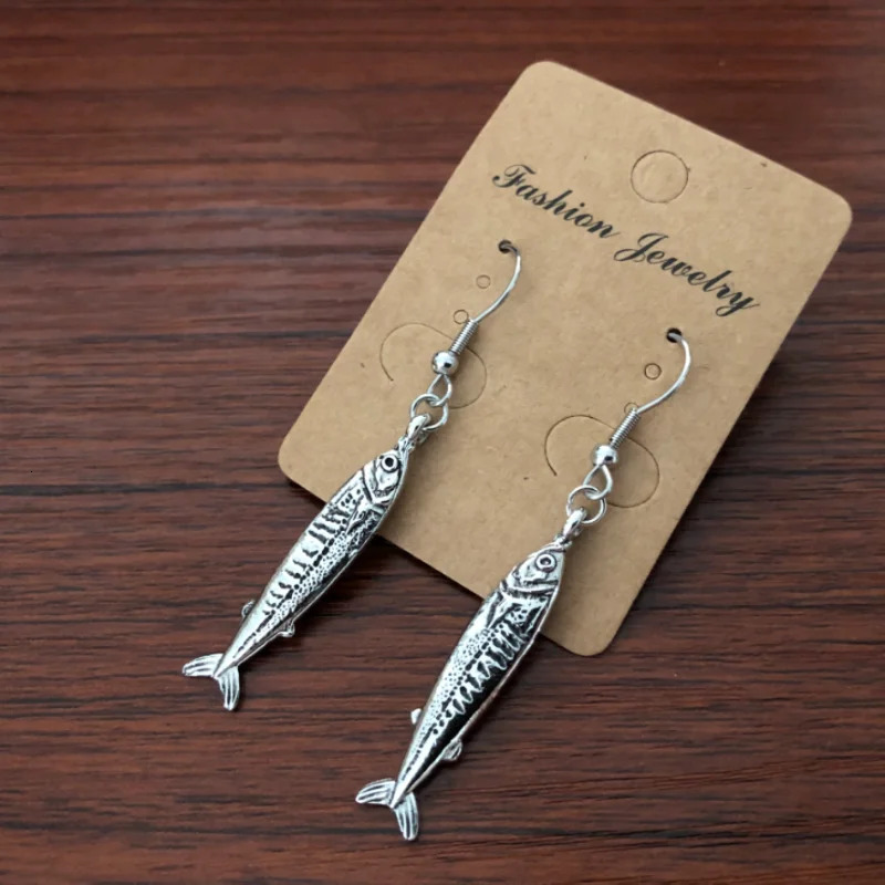 Sardine Fish Earring Ocean Jewelry Boho Jewelry Pilchard Stud Fashion Ear Pendant Gift 250610