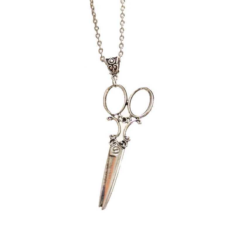 Vintage Scissor Pendant Necklace for Women and Men Gothic Goth Y2k Steampunk Long Collar Victorian Aesthetic Jewelry Grunge Accessories W250616