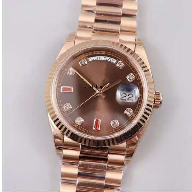 With box Top Quality Watches MEN Chocolate Dial Everose Gold Automatic Mechanical Movement Unisex Watch 40mm WristWatches