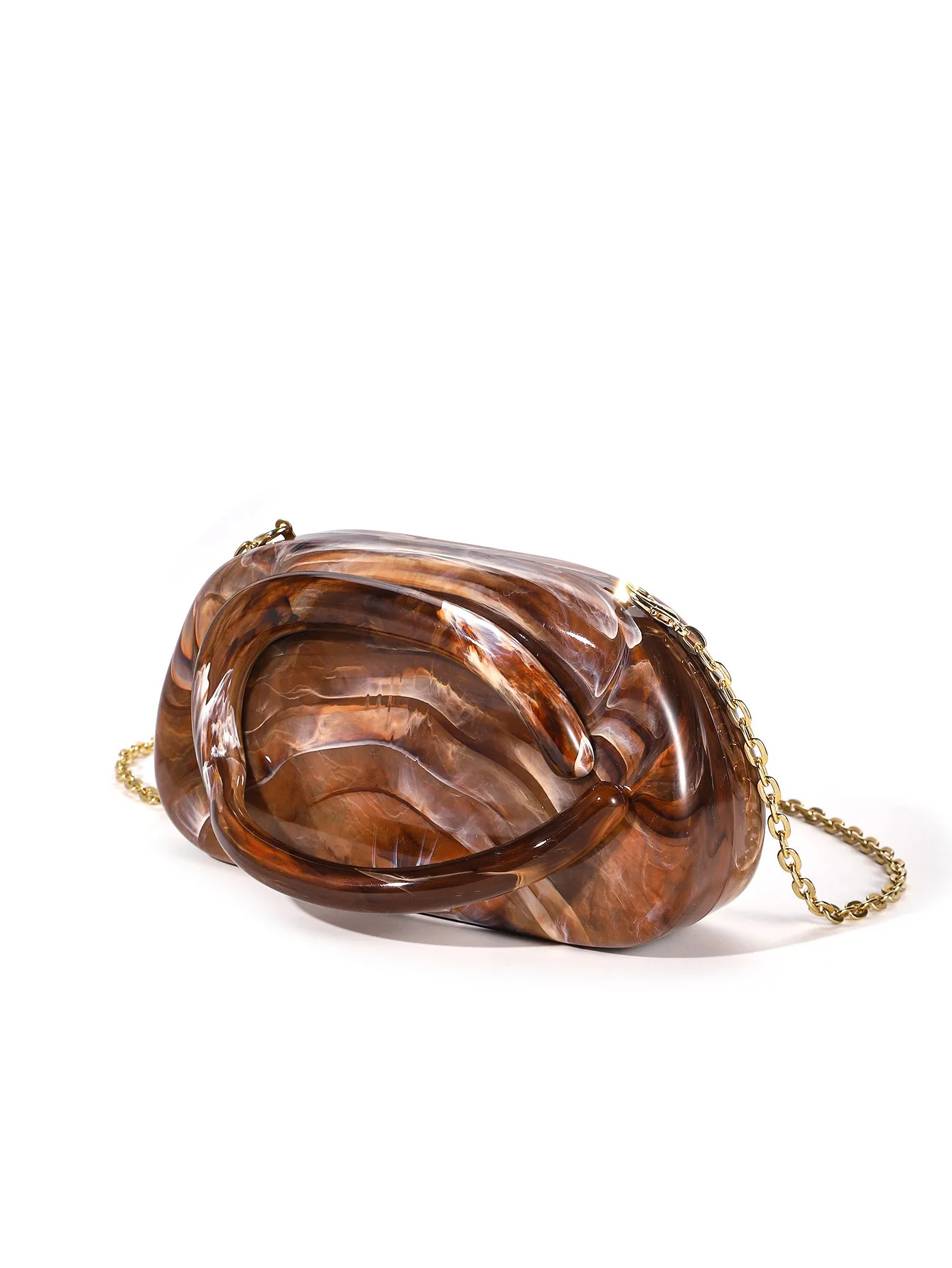 Luxury Acrylic Clutch Purse For Women Ladies Evening Crossbody Bag Vintage Marble Shell Chain Shoulder Handbag Vacation Wallets 250614