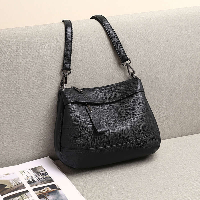 New Genuine Leather Versatile Bucket Shoulder Crossbody Women S Bag Handbag Luggage