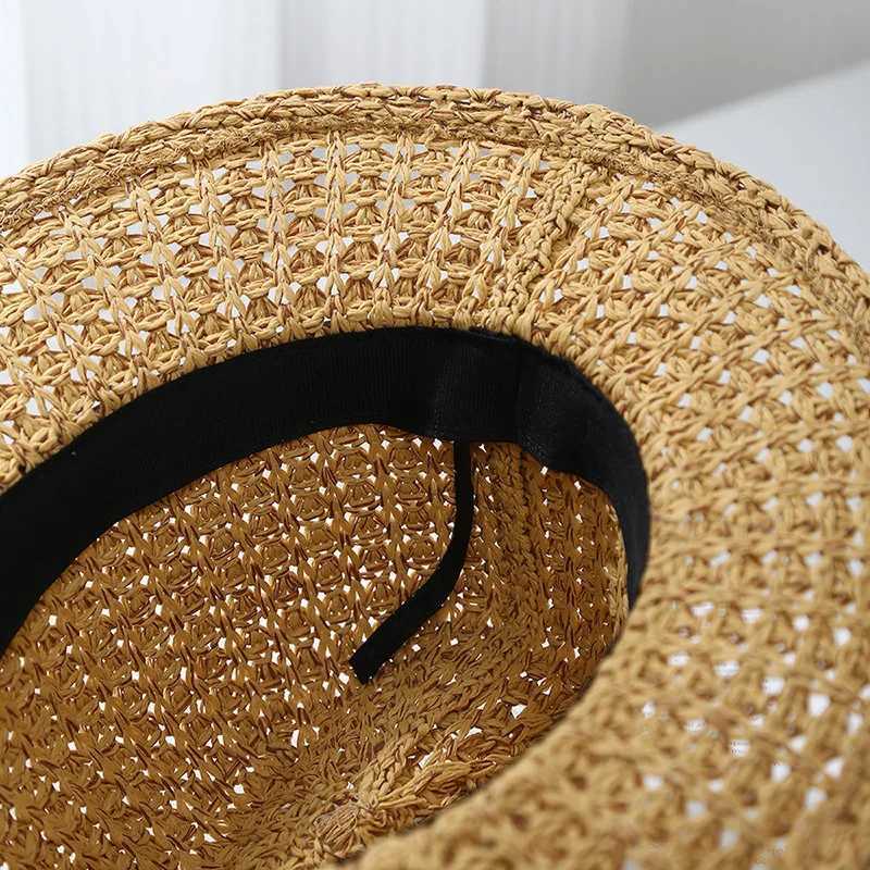Minimalist fashion spring and summer hollow-out breathable jazz hat for outdoor trips sunshade and UV protection making face a M250616