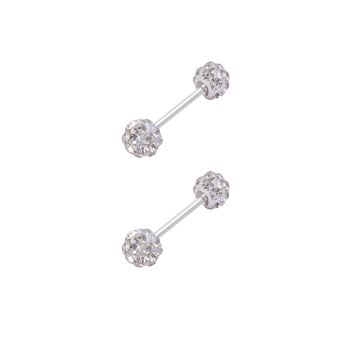 Wholesale of Stainless Steel Shambhala Diamond Ball Earrings, Body Piercing Accessories