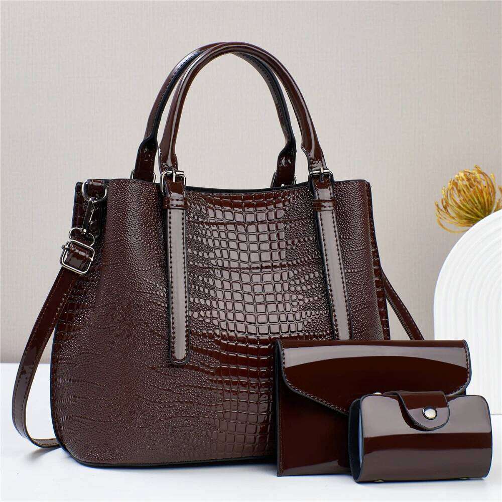 Trendy Crocodile Print Feminina Handbag High Quality Large Capacity Shoulder Bag Casual Solid Color Shopping Crossbody Bags