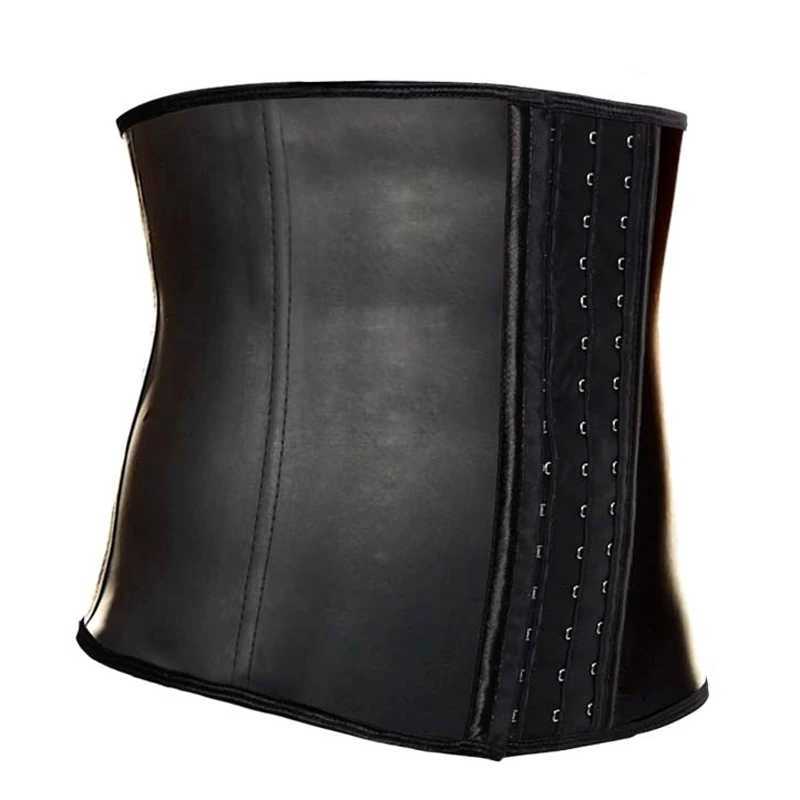 Latex Men Corset Waist Trainer 9 Steel Boned Body Shaper Waist Cincher Corset Belt Girdle Men Shapewear Men Weight Loss Belt W250616