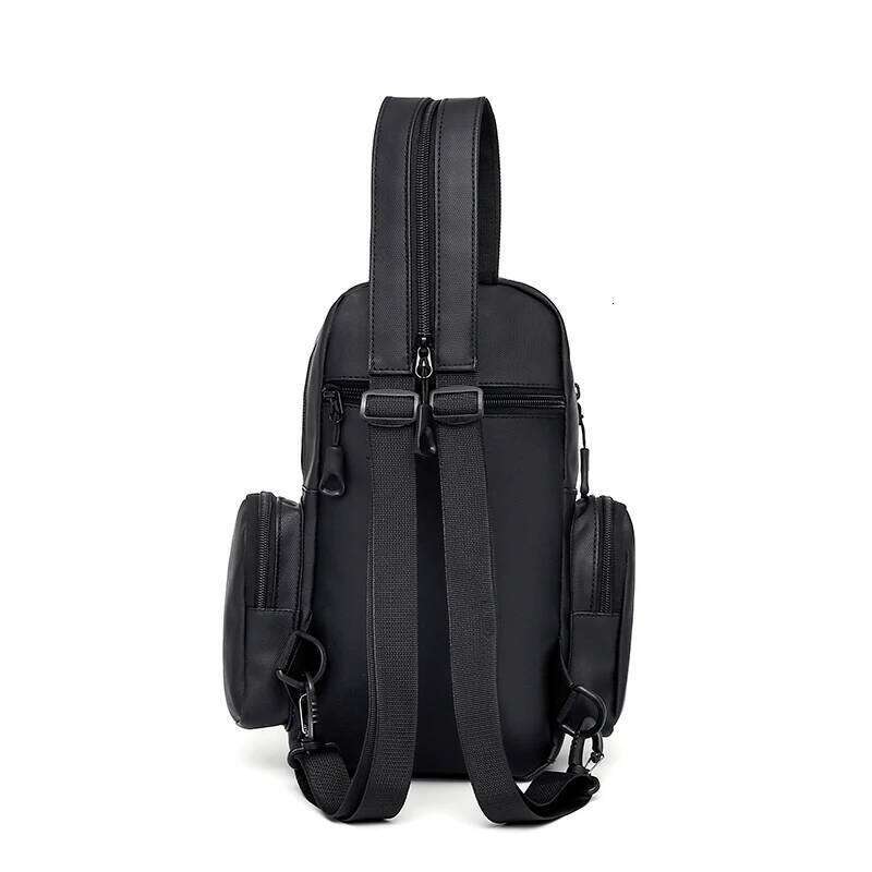 Men Solid Color Oxford Men's Mini Multifunctional Chest Shoulder Crossbody Bag Waterproof Backpack