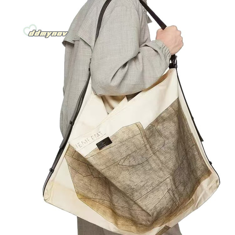 Lemair*e Artist Collaboration Series Canvas Design Sense Niche Tote Single Shoulder Large Capacity Bag ddmynov