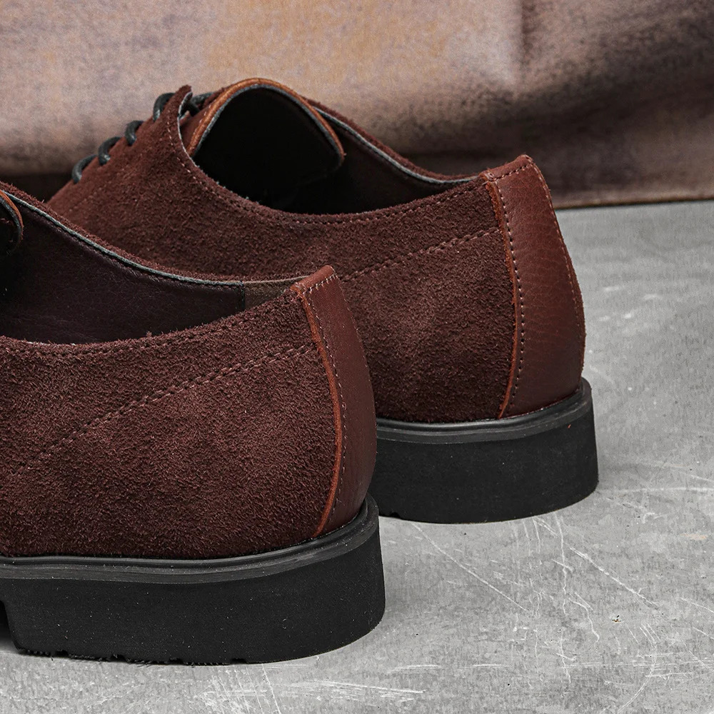 Genuine Leather Men Derby Shoes Thick Sole Casual shoes 250612