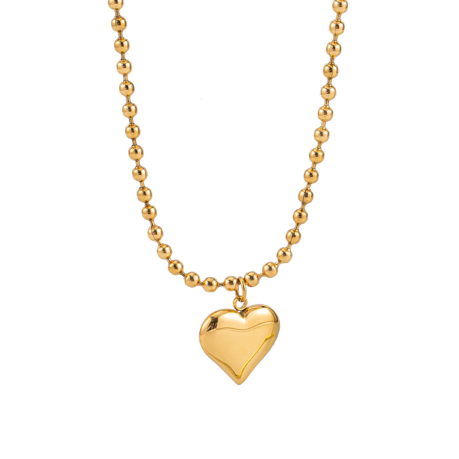 Fashion Light Style Simple Versatile Heart Necklace Earrings for Women High-end Titanium Steel Non-fading Jewelry