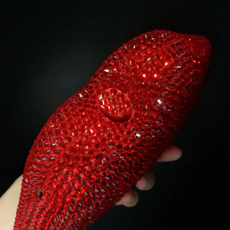 Women Red Lips Clutch Bag High Quality Ladies Acrylic Chain Shoulder Evening Shape Purse 250614