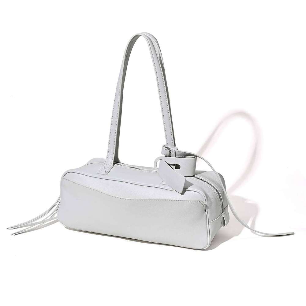 New Fashion Layer Cowhide Leather Bowling Armpit Large Capacity Tote Shoulder Bag Women's Bag Brandhandbag Women