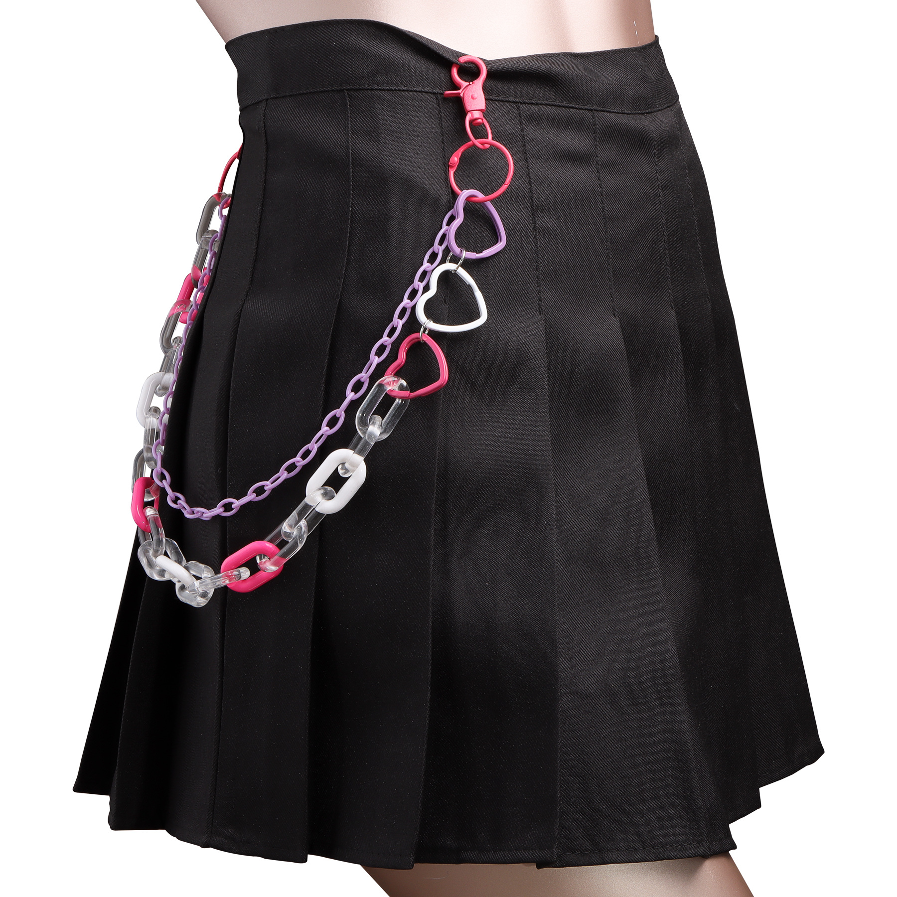 Stage Wear Dance Accessories Love flower pants chain colorful splicing acrylic chain Christmas hat pendant