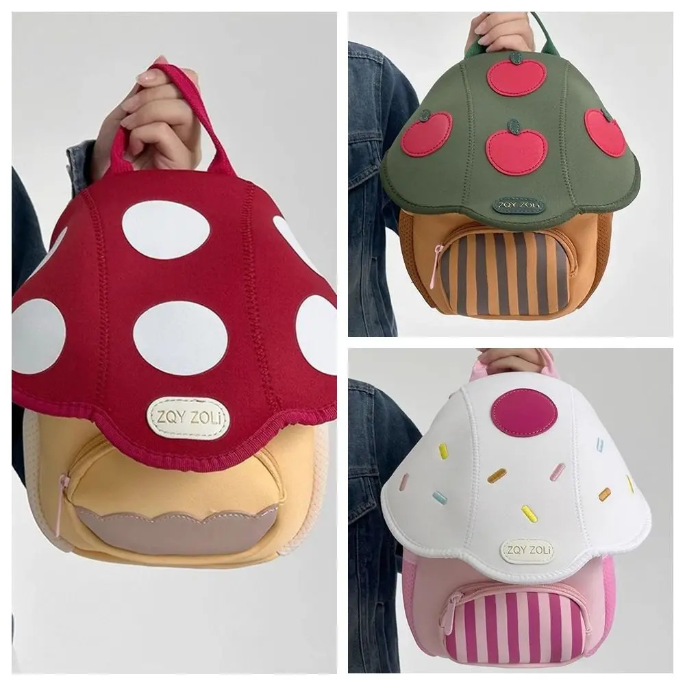 Double Shoulder Mushroom Backpack Large Capacity Korean Style Kindergarten Cute Cartoon Student School Bag BoysGirls 250615