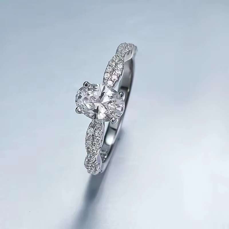 High Quality 1ct 5*7mm VVS1 D Color Oval Cut Moissanite Diamond Jewelry 925 Sterling Silver Wedding Women Rings
