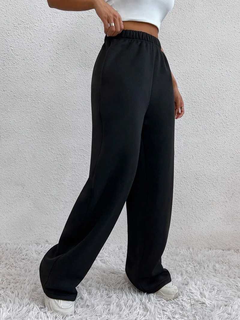Casual Women Joggers Pants Fashion High Waist Black Solid Sweatpants Office Lady New Baggy Pants Oversized Pockets Chic Trousers XJ250616