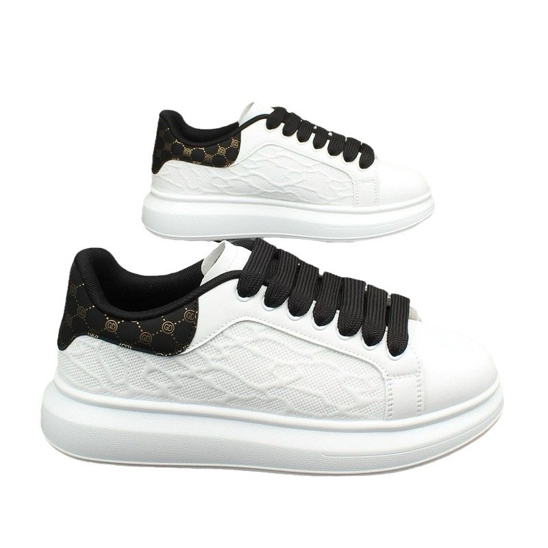 White for men and women, made of PU leather same high version all-match New style in Free shipping thick-soled height-increasing sneakers lazy shoes