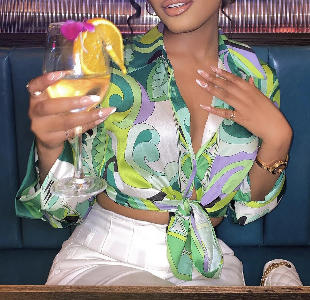 2024 Autumn European And American Style Womens Printed Temperament Shirt Short Skirt Street Casual Fashion Suit 250609