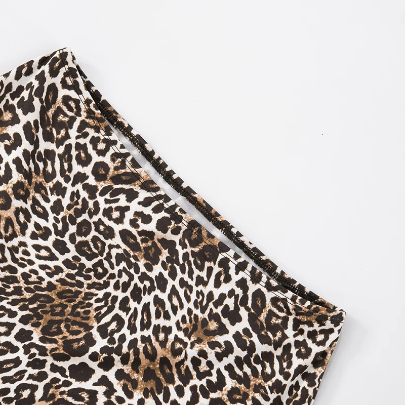 CUTENOVA WomenS Leopard Print Sleeveless Hook Button Tank Top Package Hip Mini Half Skirt Sexy Two Piece Set Summer 250609