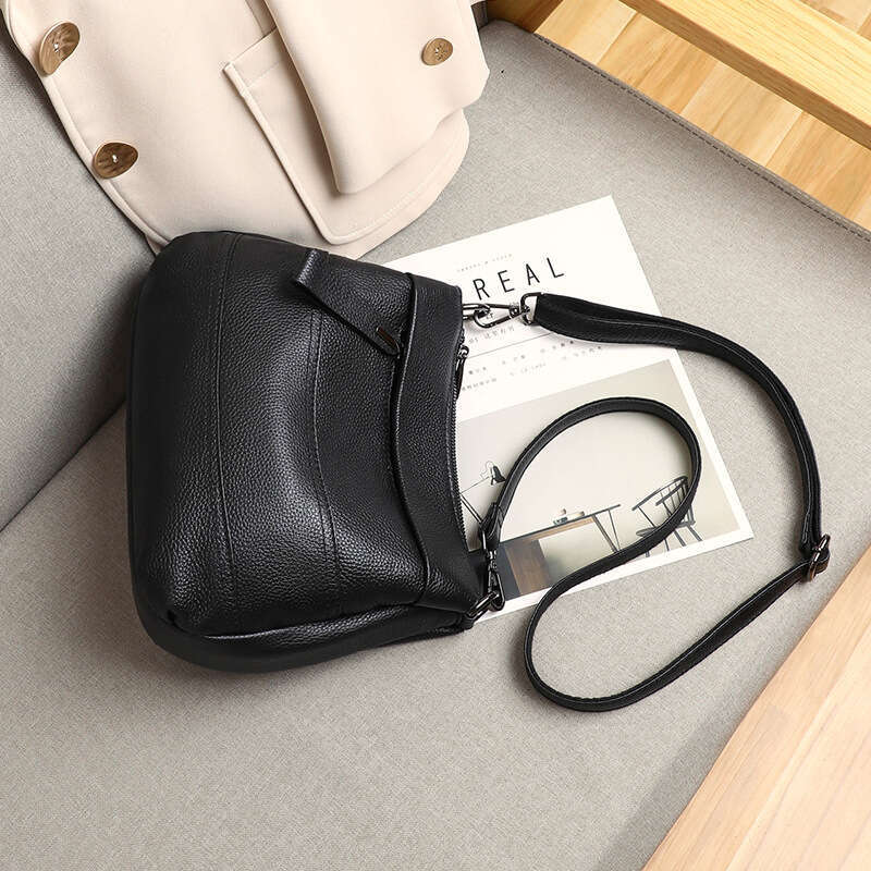 New Genuine Leather Versatile Bucket Shoulder Crossbody Women S Bag Handbag Luggage