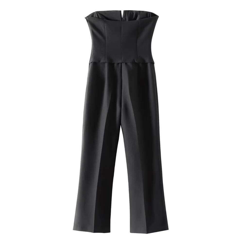 2025 Spring New Product Women's Fashion And Casual Style Slim Fit Bra Bow Strapless Jumpsuit