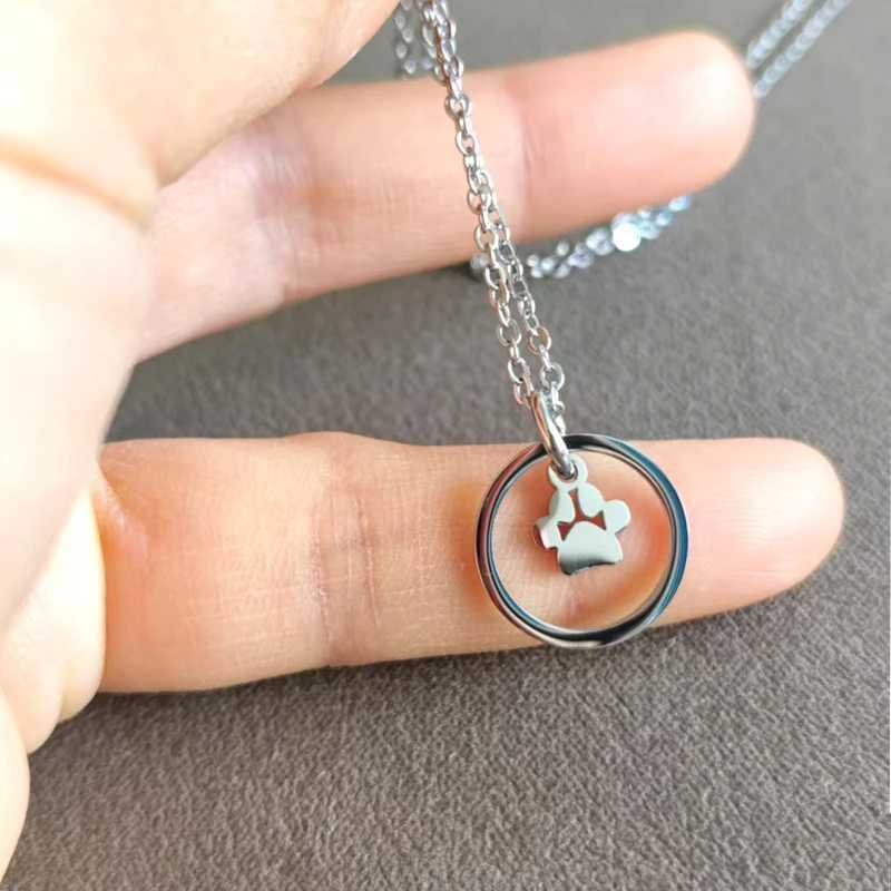 10pcs lot P Print Pendant Necklace Stainless Steel Dog Cat Pet P Chain Necklace Women Minimalist Animal Jewelry Birthday Gift W250616