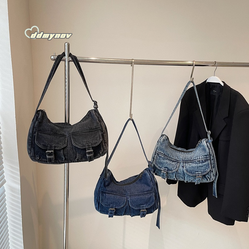 Casual Large Capacity Denim for Women 2025 Summer New Versatile Commuter Shoulder Crossbody Bag ddmynov ddmynov
