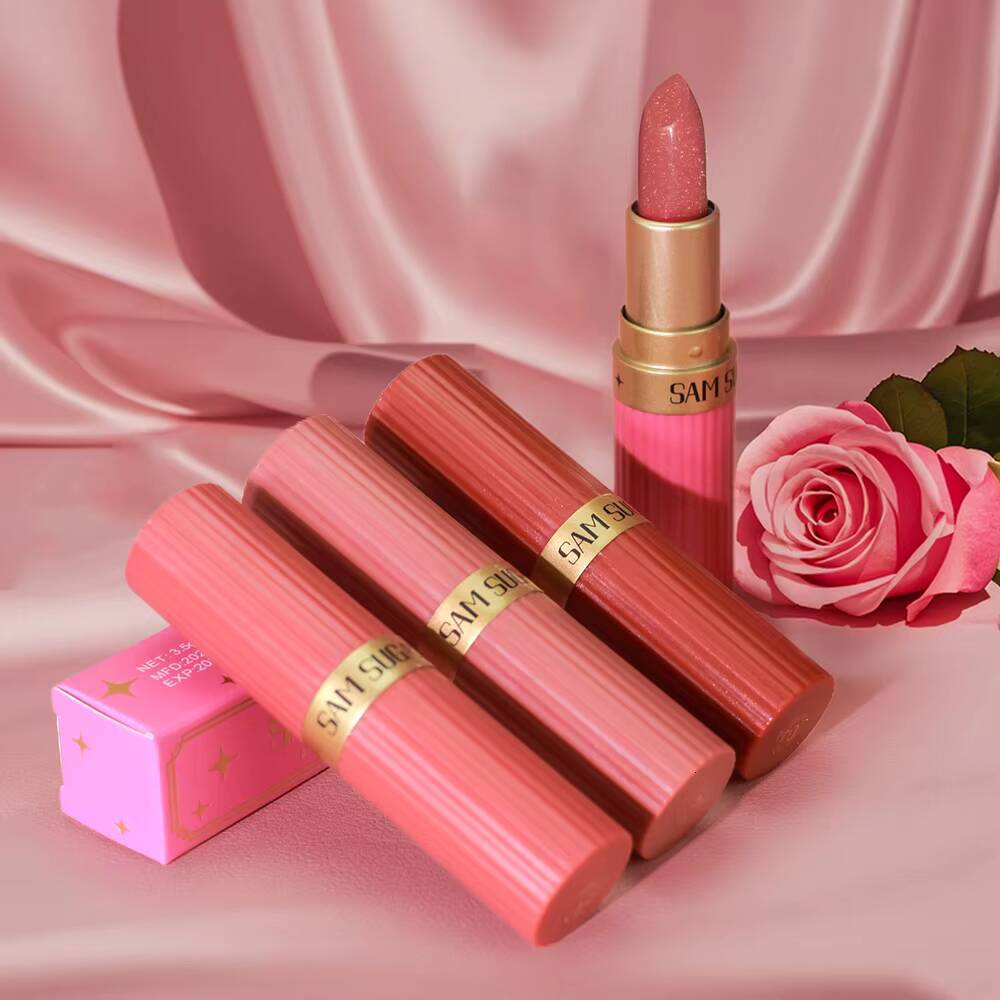 6 Colors Diamond Pearlescent Glitter Shiny Metallic Lipstick Tint Long Lasting Lip Senior Valentine's Day Gift happy