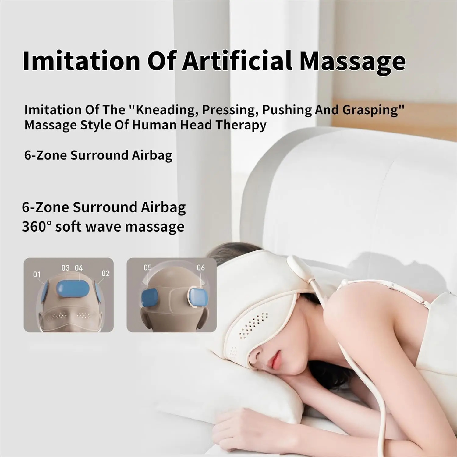 Air Pressure Head Massager Electric Eye Graphene Heating Compress for Relax Improve Sleep Stress Relief 250605