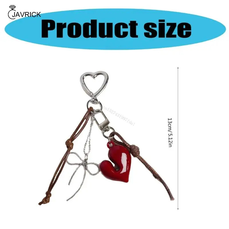 Fashion Heart Keychain Purse Charm Handmade Bag Accessory Ornament 250606